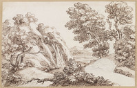 K VIII 026
<br/>
Landschap met links een rotsformatie
<br/>
<em>Onofri, Crescenzio (1634-1714)</em>
